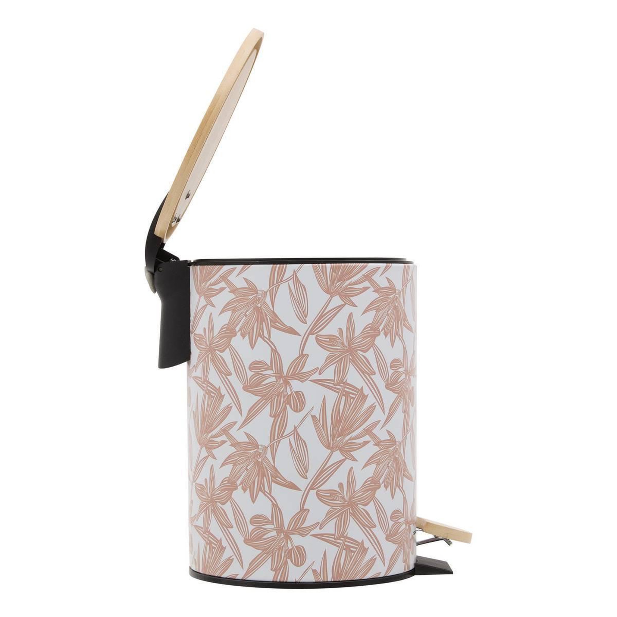 Voir la diapositive 3 : FIVE Poubelle à pédale imprimée  bloom  3l rose