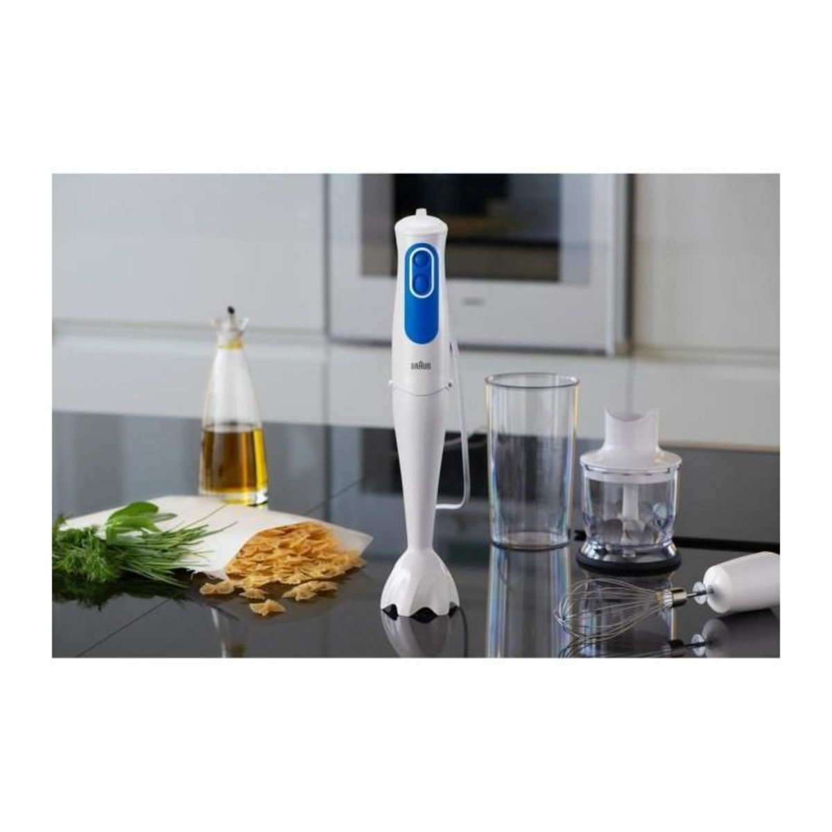 BRAUN BRAUN Mixeur plongeant avec hachoir Omelette - MQ3025WH - Blanc et Bleu