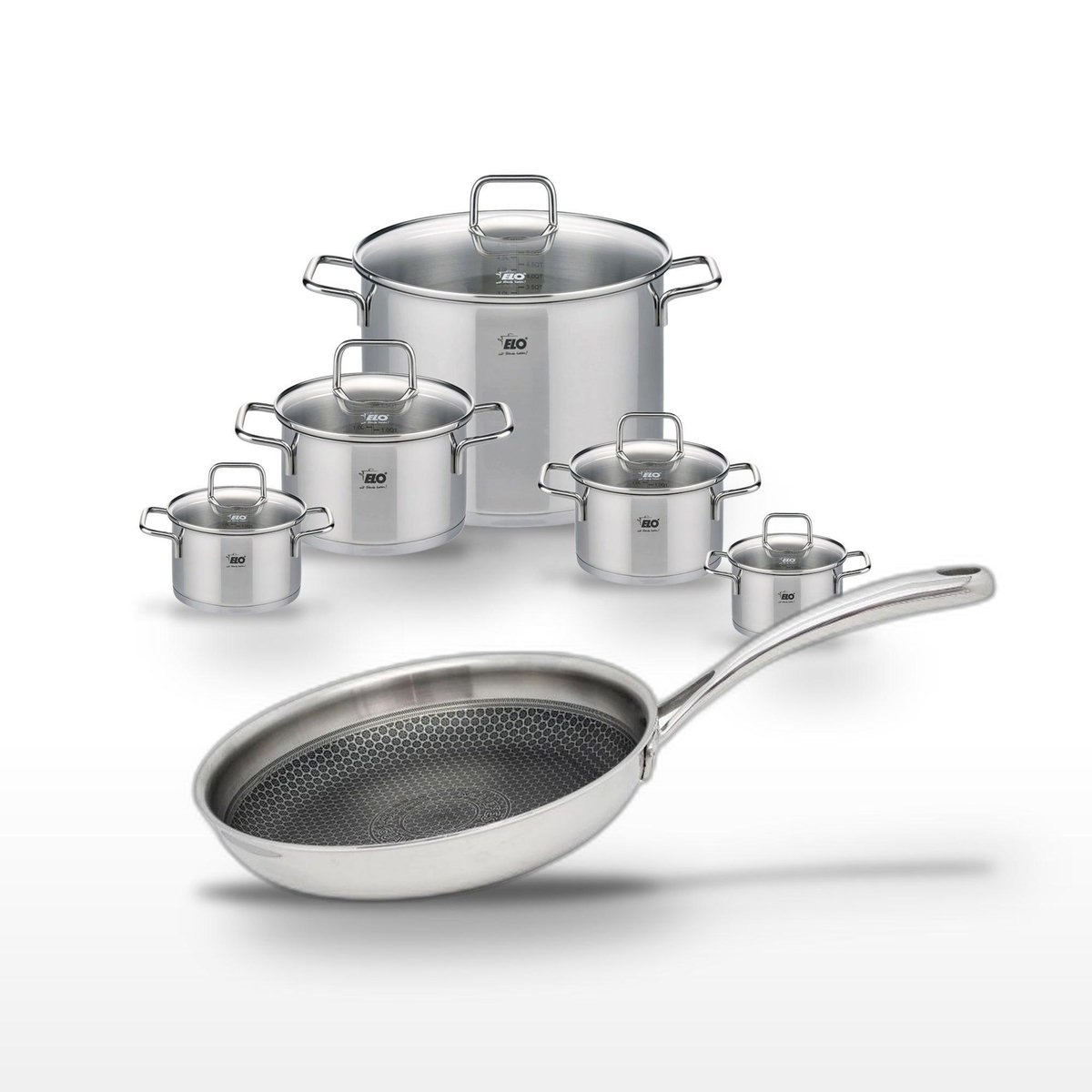 ELO Lot de 5 Faitouts Elo Citrin et Poêle 24 cm Elo Relief Evolution