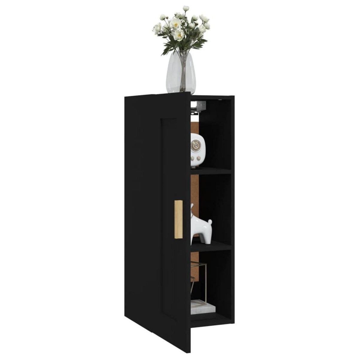VIDAXL Armoire murale Noir 35x34x90 cm Bois d'ingenierie