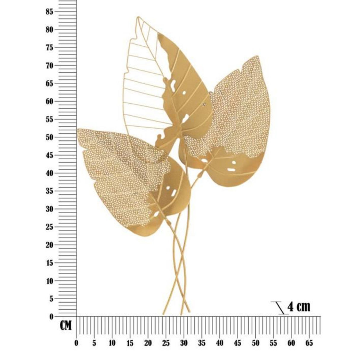 Paris Prix Décoration Murale en Métal  Autumn Leaf  84cm Or