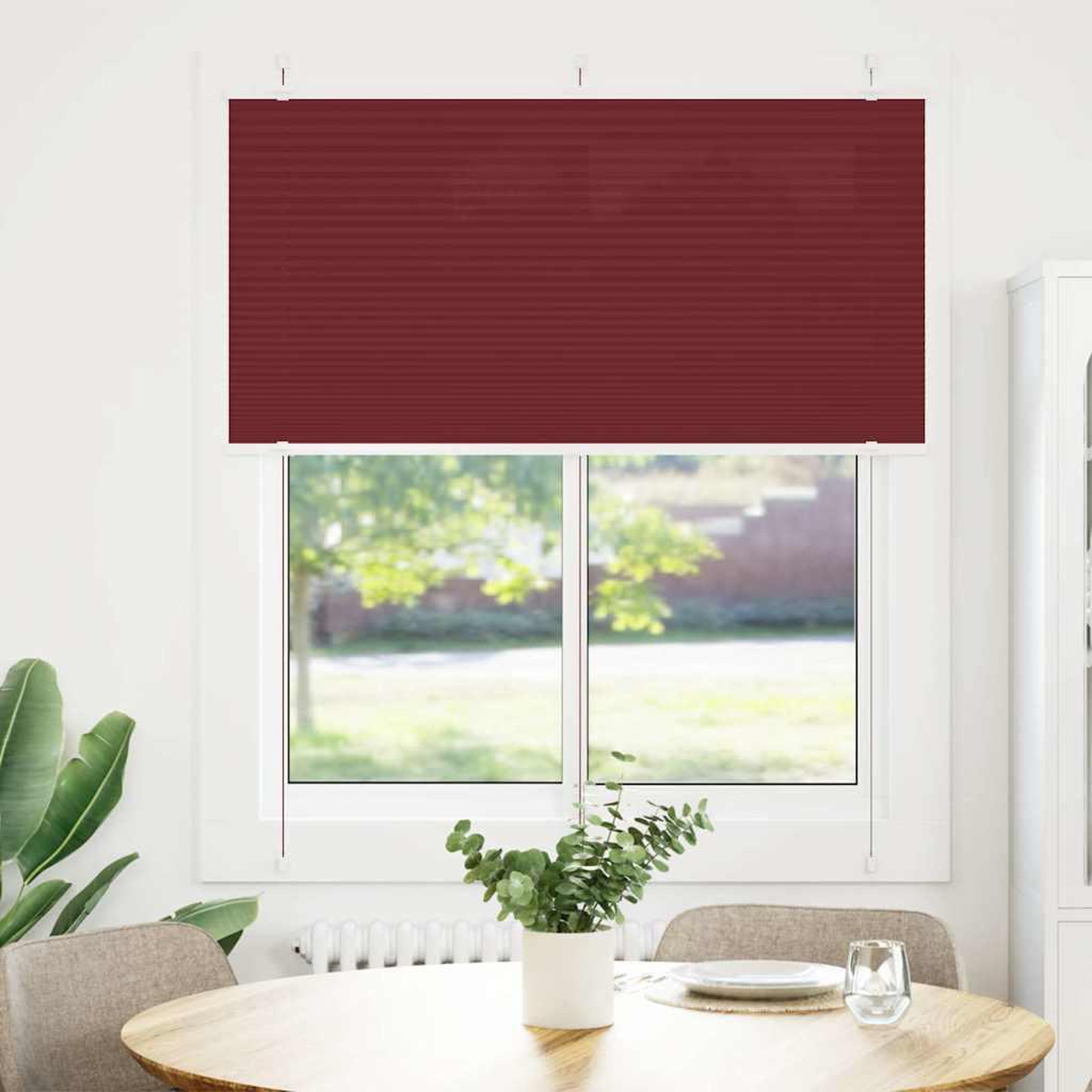 Voir la diapositive 2 : VIDAXL Store plisse rouge bordeaux 120x100 cm largeur du tissu 119,4cm
