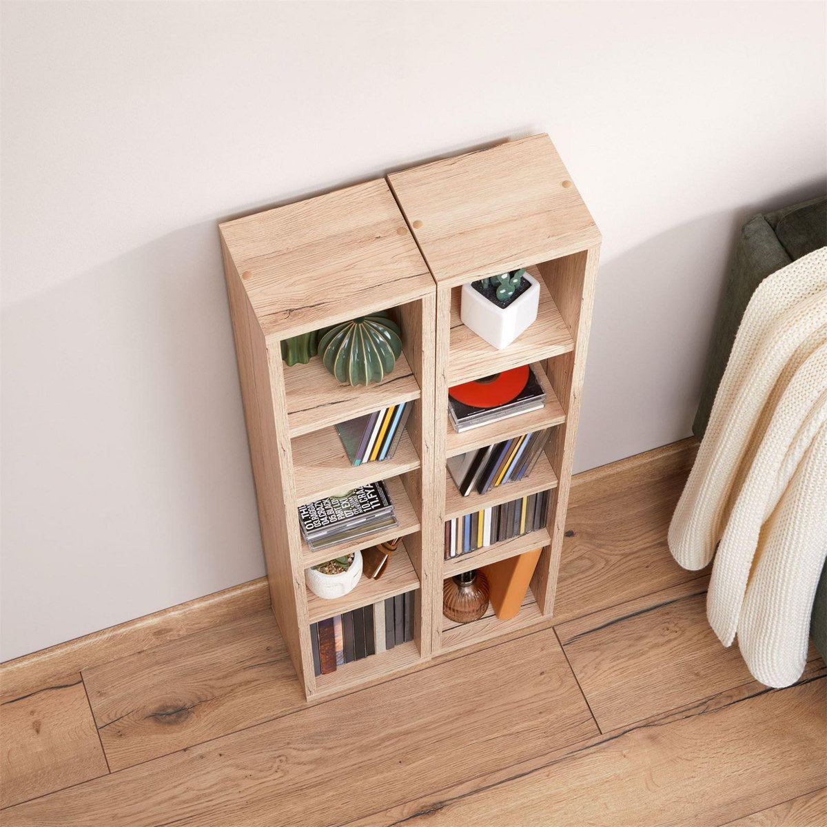 IDIMEX Etagères modulables MUSIQUE pour CD et DVD, en mélaminé