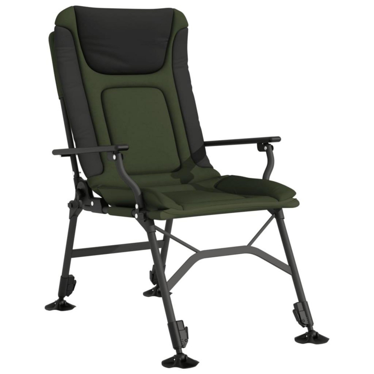 VIDAXL Chaise de peche avec accoudoir pliable vert
