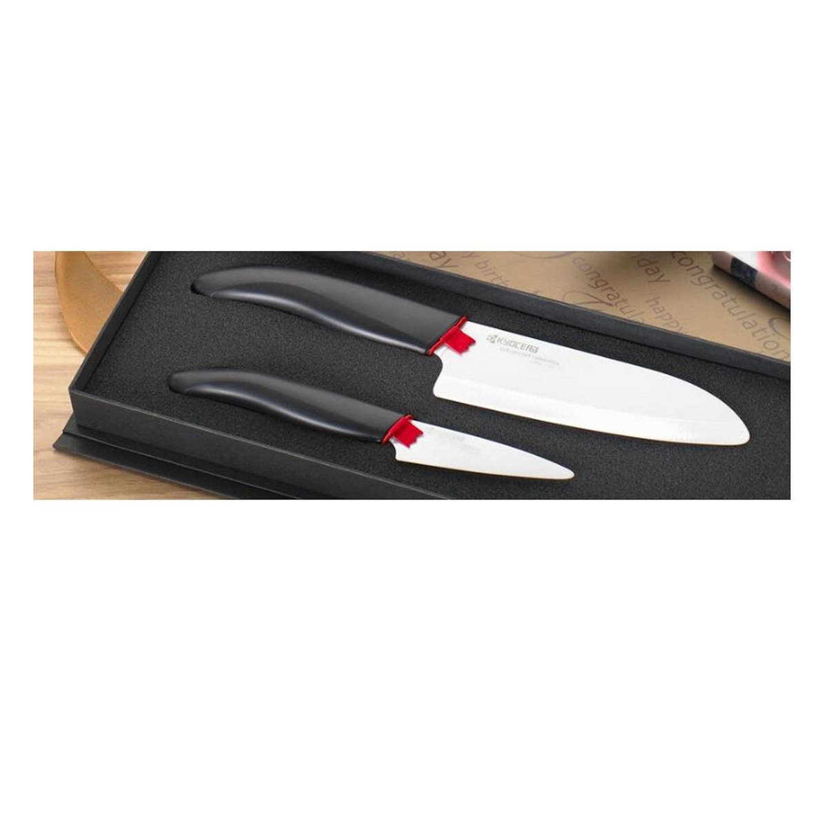 Kyocera Coffret de 2 couteaux de cuisine - FK-2PC-WH-BK