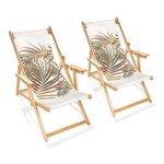 Paris Prix Lot de 2 Chiliennes de Jardin Pliantes Feuille  Lona  102cm Multicolore