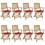 Voir la diapositive 1 : VIDAXL Chaises pliables de jardin lot de 8 avec coussins Bois d'acacia