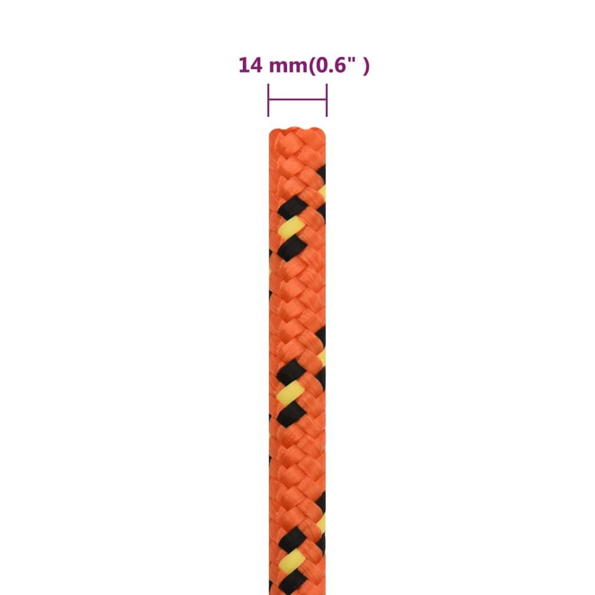 Voir la diapositive 6 : VIDAXL Corde de bateau Orange 14 mm 100 m Polypropylene