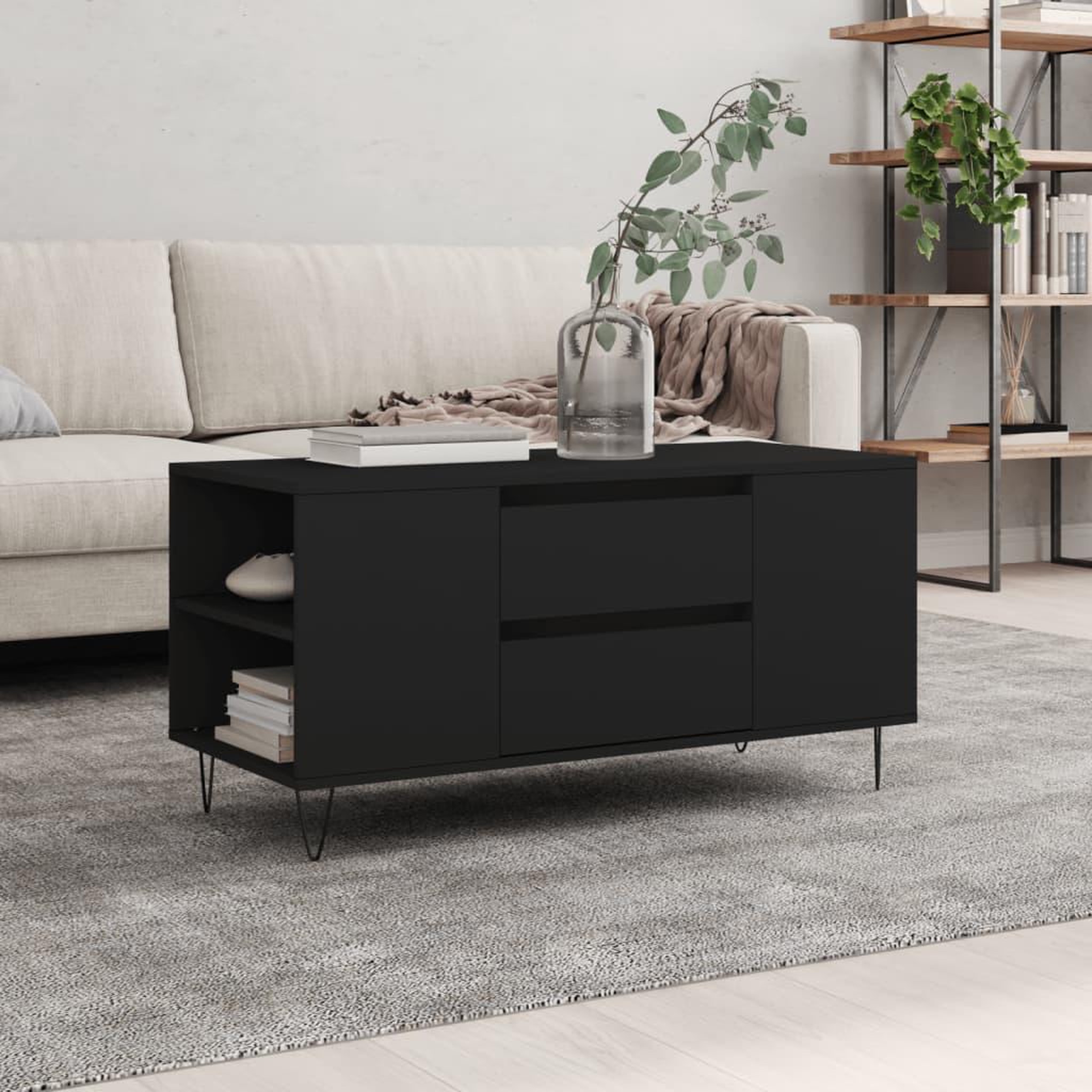 VIDAXL Table basse noir 102x44,5x50 cm bois d'ingenierie