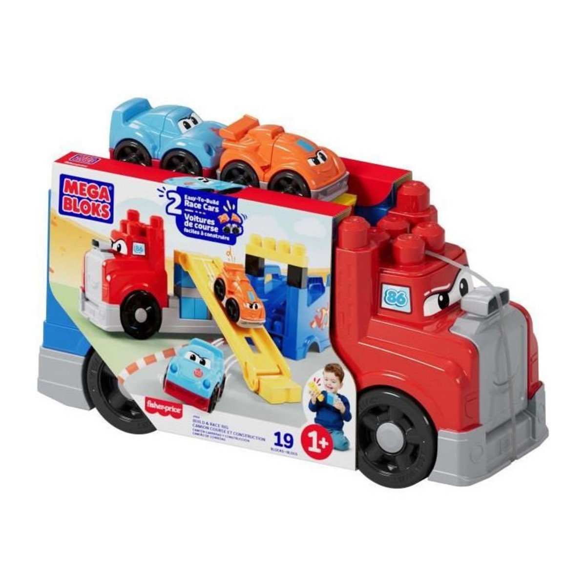 MEGABLOKS Jouet de construction MEGA BLOKS Camion Course et Construction