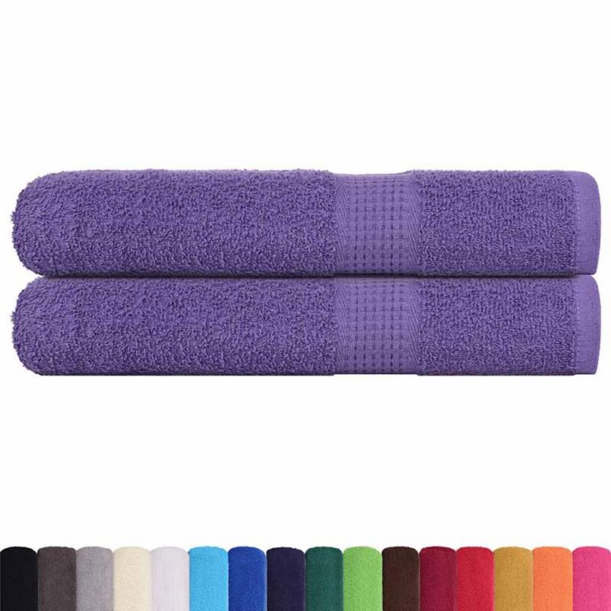 VIDAXL Serviettes de sauna 2 pcs violet 80x200 cm 360 g m² 100% coton