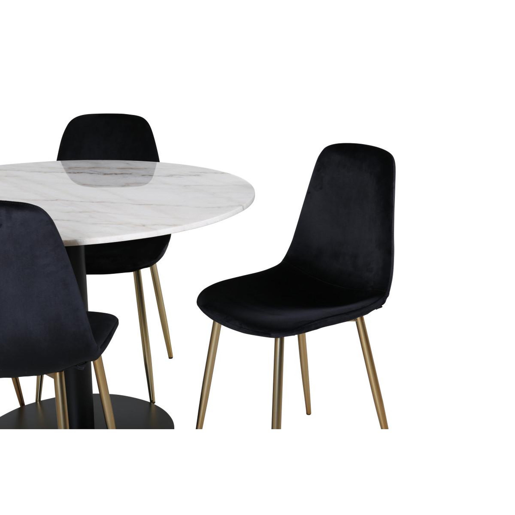 Voir la diapositive 4 : Paris Prix Ensemble table à manger & 4 chaises  estelle i & polar ii  106cm blanc & noir
