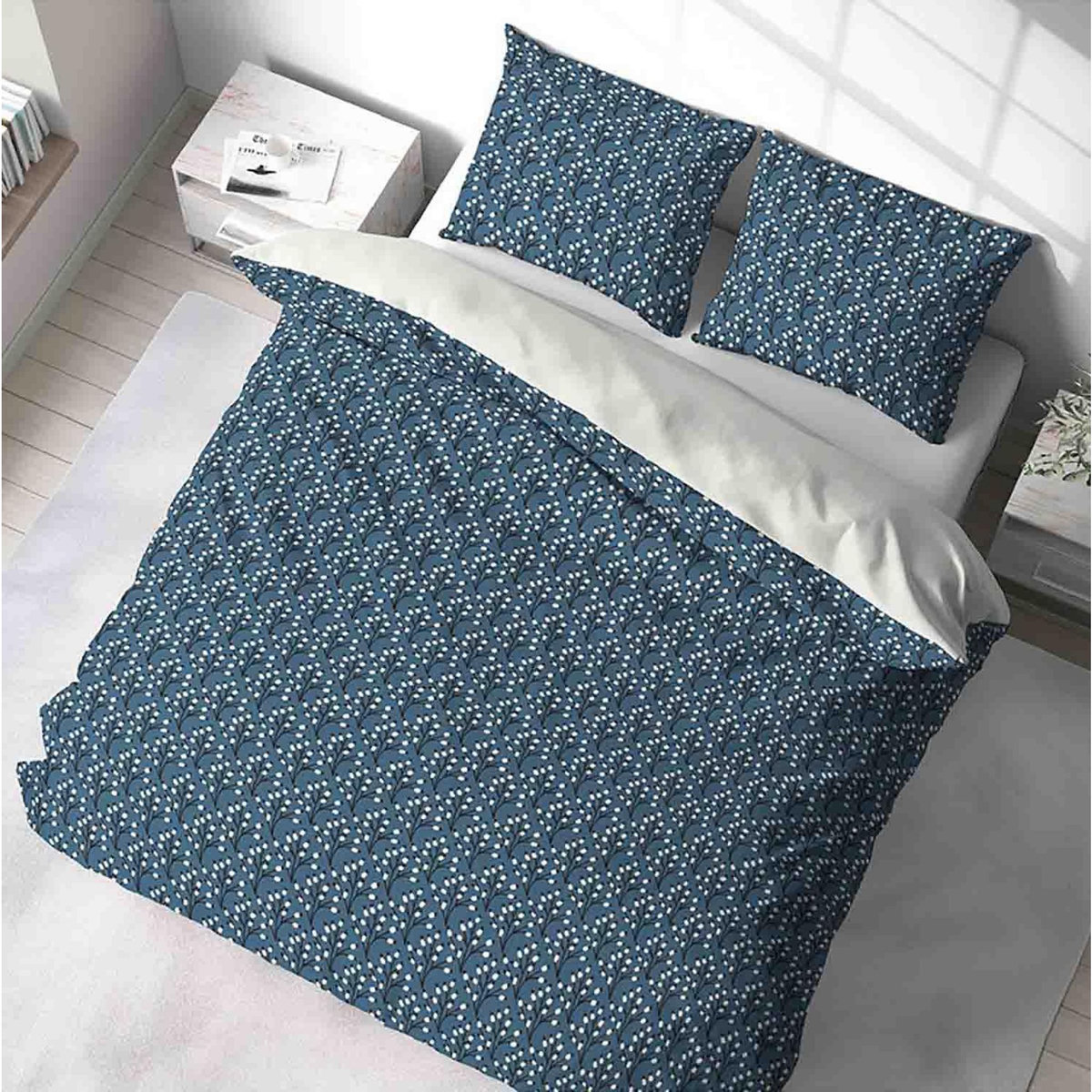 Home collection Parure housse de couette 100%polyester 72gsm flena