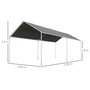 Voir la diapositive 3 : OUTSUNNY Carport auvent pour voiture 5,95L x 2,90l x 2,60H m acier galvanisé robuste PE haute densité