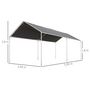 Voir la diapositive 3 : OUTSUNNY Carport auvent pour voiture 5,95L x 2,90l x 2,60H m acier galvanisé robuste PE haute densité