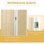 Voir la diapositive 5 : HOMCOM Paravent intérieur séparateur de pièce pliable 4 panneaux dim. 180L x 180H cm bois pin bambou coton