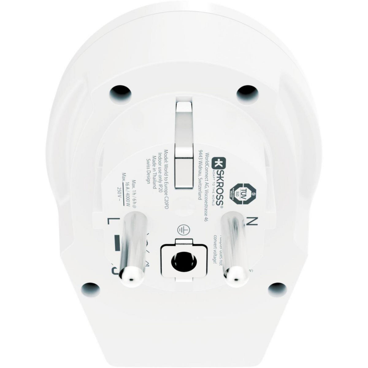 Skross Adaptateur de voyage Monde vers europe 20W