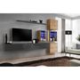 Voir la diapositive 2 : Paris Prix Meuble TV Mural Design  Switch XIX  310cm Gris & Naturel