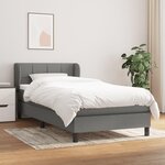 VIDAXL Sommier a lattes de lit avec matelas Gris fonce 80x200 cm Tissu