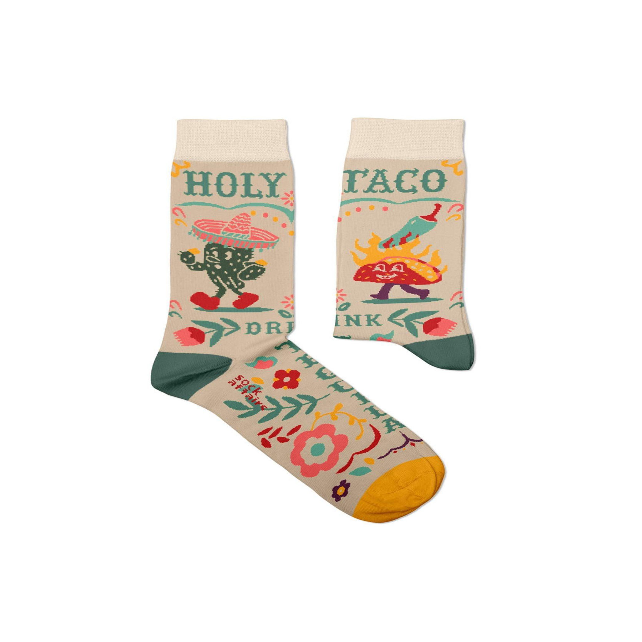 SOCK AFFAIRS Chaussettes tacos mexicains. Coloris disponibles : Beige