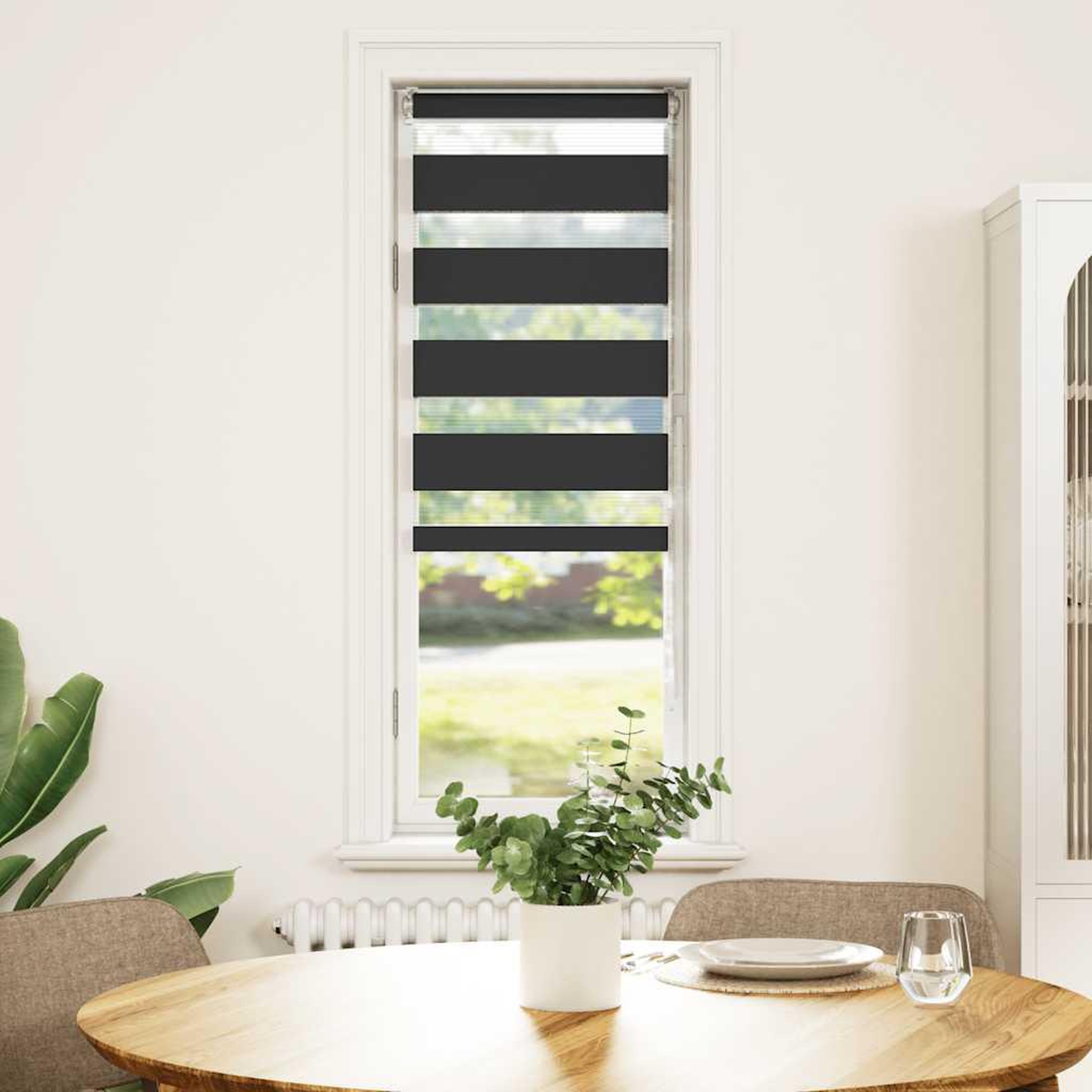 Voir la diapositive 2 : VIDAXL Store zebre noir 40x100 cm largeur du tissu 35,9 cm polyester