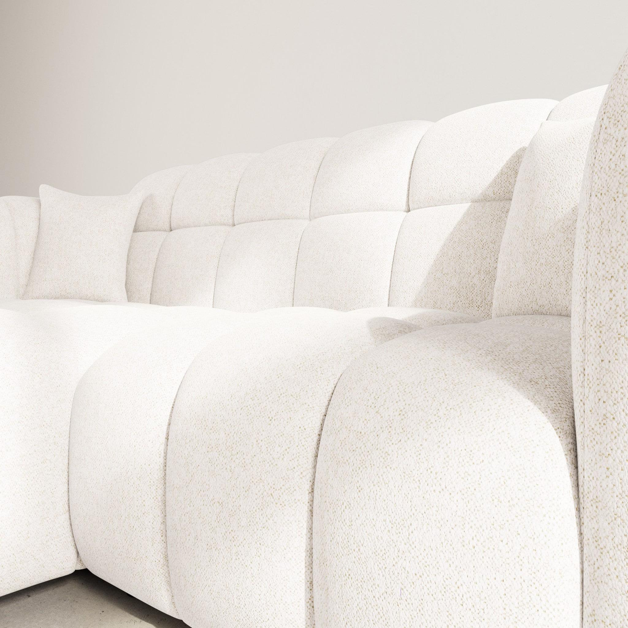 Voir la diapositive 4 : BEST MOBILIER Mini ray - canapé d'angle gauche 4 places en tissu texturé