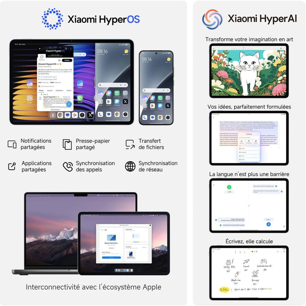 XIAOMI Tablette Android Xiaomi Pad8 Gris 128Go