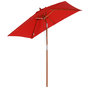 Voir la diapositive 1 : OUTSUNNY Parasol rectangulaire inclinable bois polyester haute densité 2L x 1,5l x 2,3H m rouge