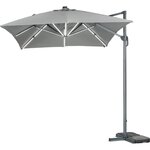 Habitat et Jardin Parasol jardin déporté led alu  Sun 3 Luxe  3 x 3 m - Gris