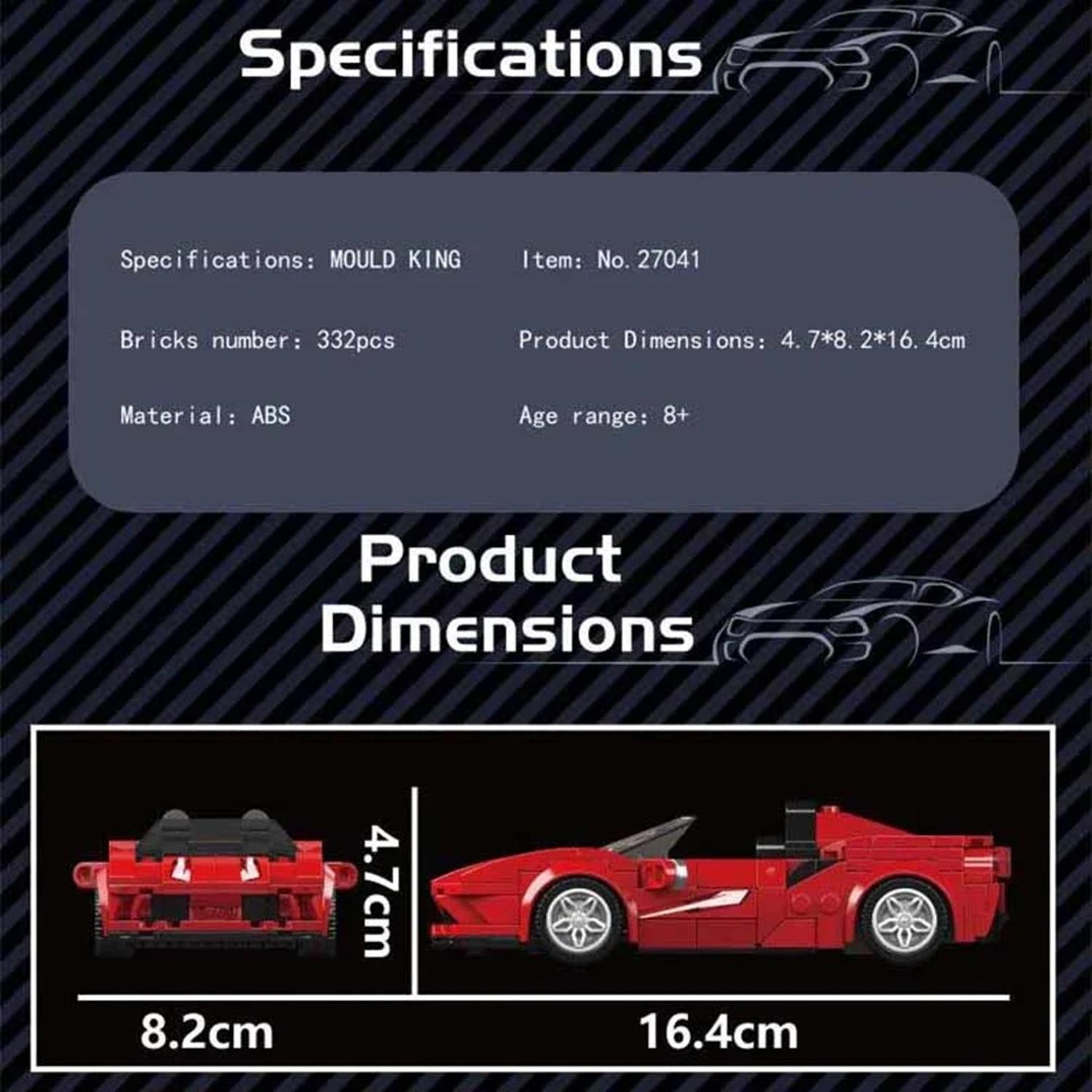 Voir la diapositive 4 : MOULD KING Supercar F8 avec vitrine de présentation