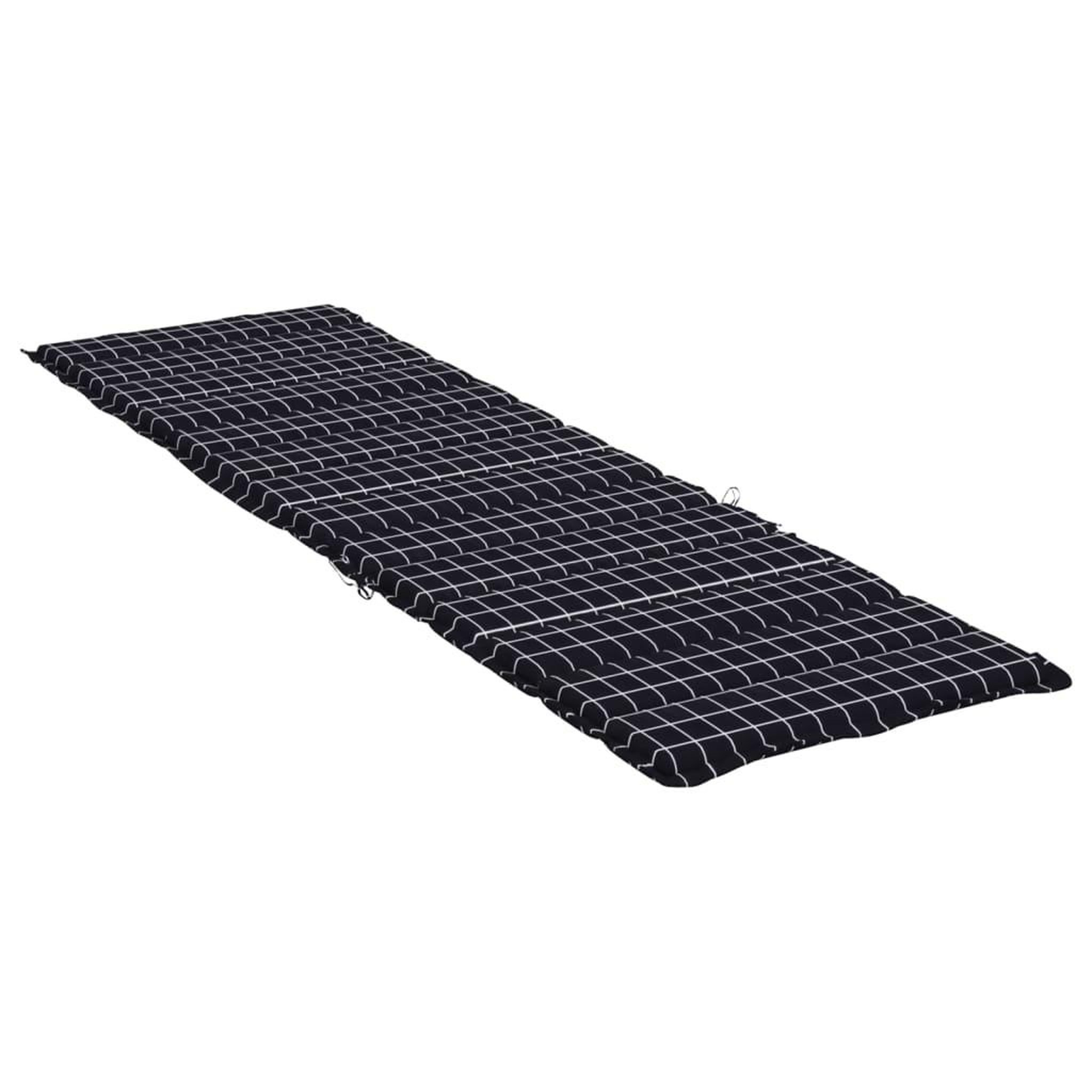 Voir la diapositive 4 : VIDAXL Coussin de chaise longue motif a carreaux noir tissu oxford