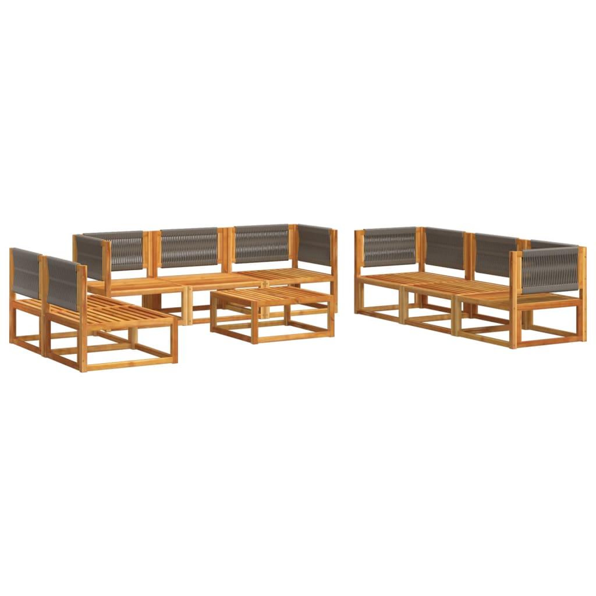 Voir la diapositive 3 : VIDAXL Salon de jardin avec coussins 9 pcs bois massif d'acacia