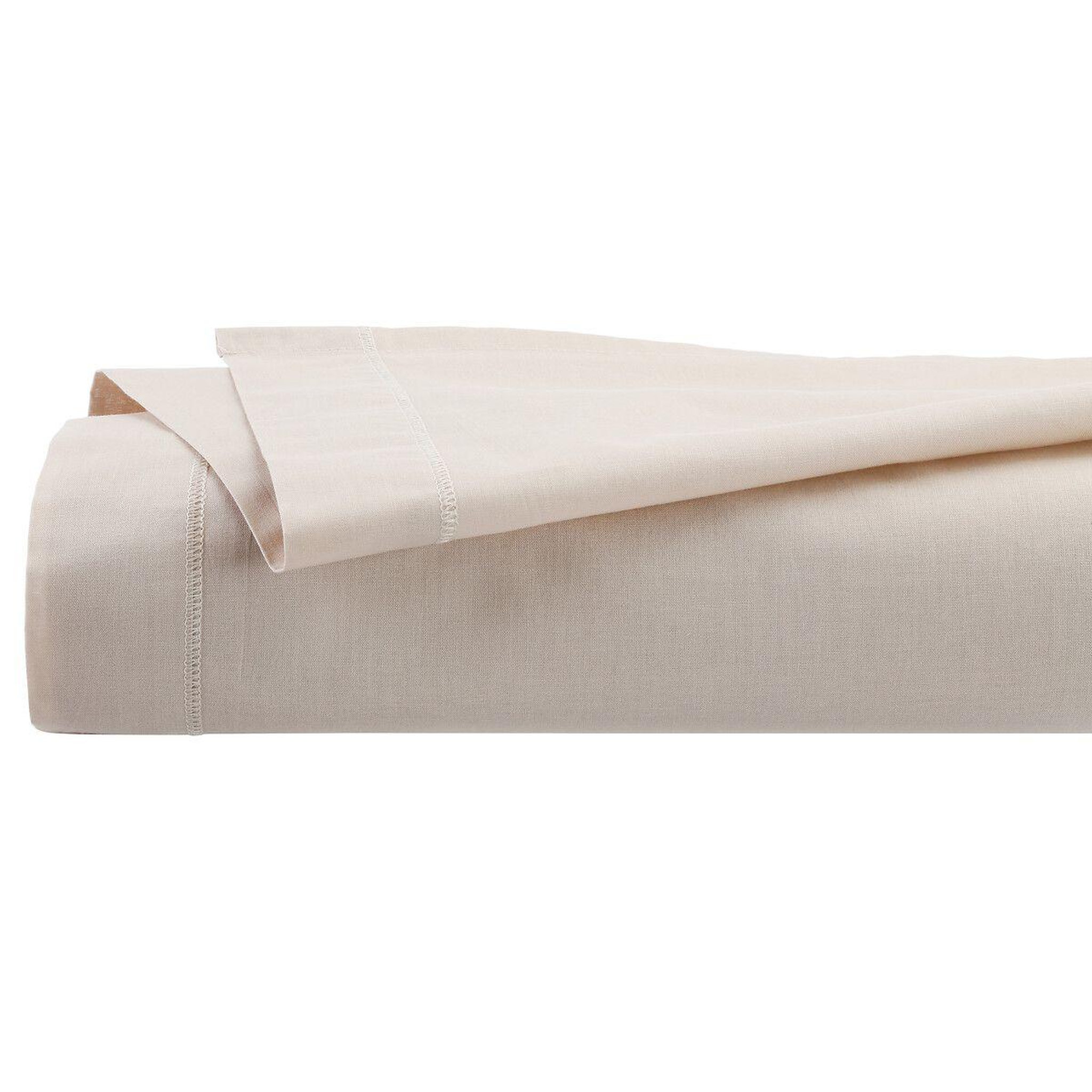 Voir la diapositive 2 : ATMOSPHERA Drap plat 2 personnes  percale  240x290cm beige lin