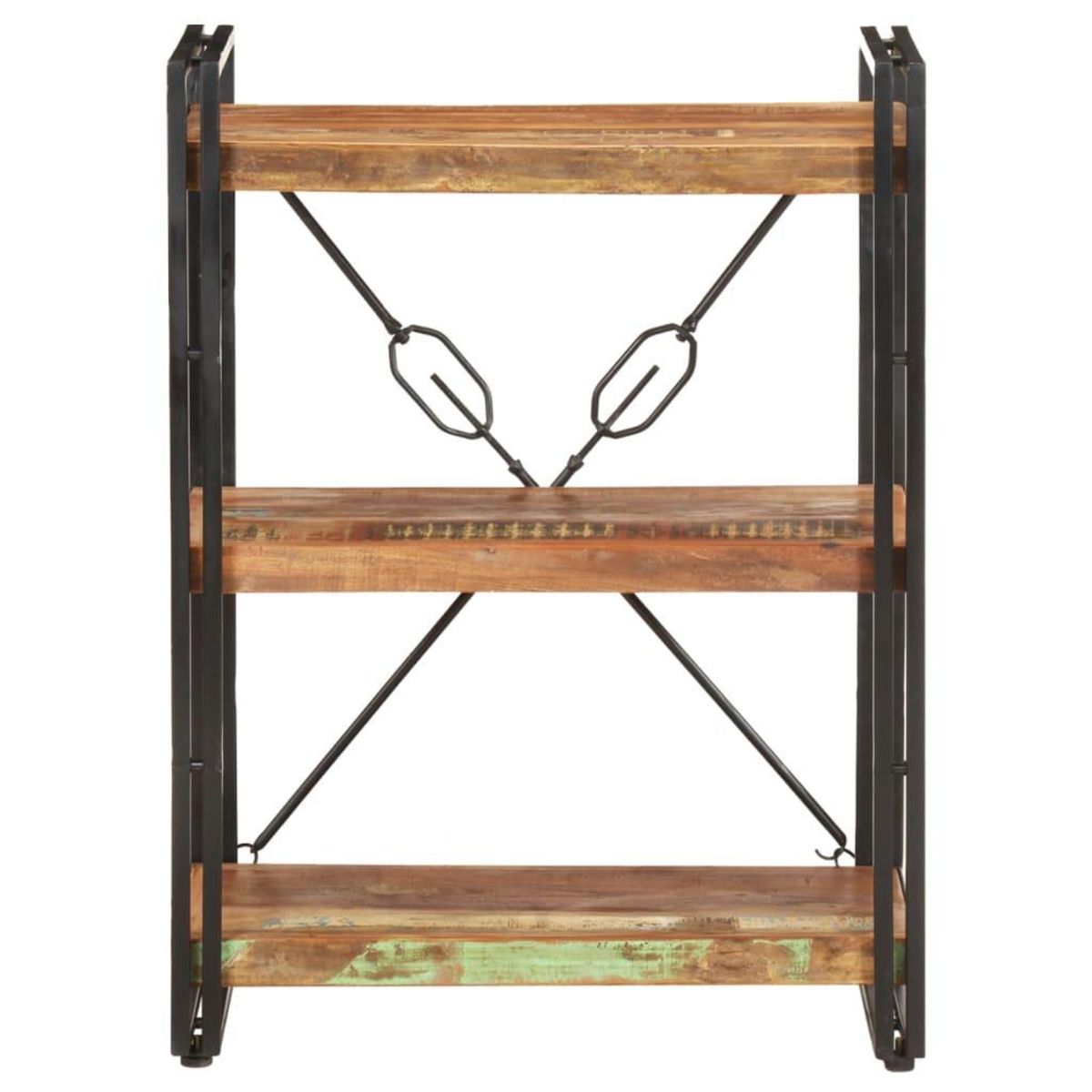 VIDAXL Bibliotheque a 3 niveaux 60x30x80cm Bois de recuperation massif