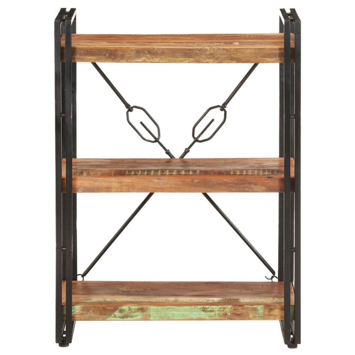 VIDAXL Bibliotheque a 3 niveaux 60x30x80cm Bois de recuperation massif