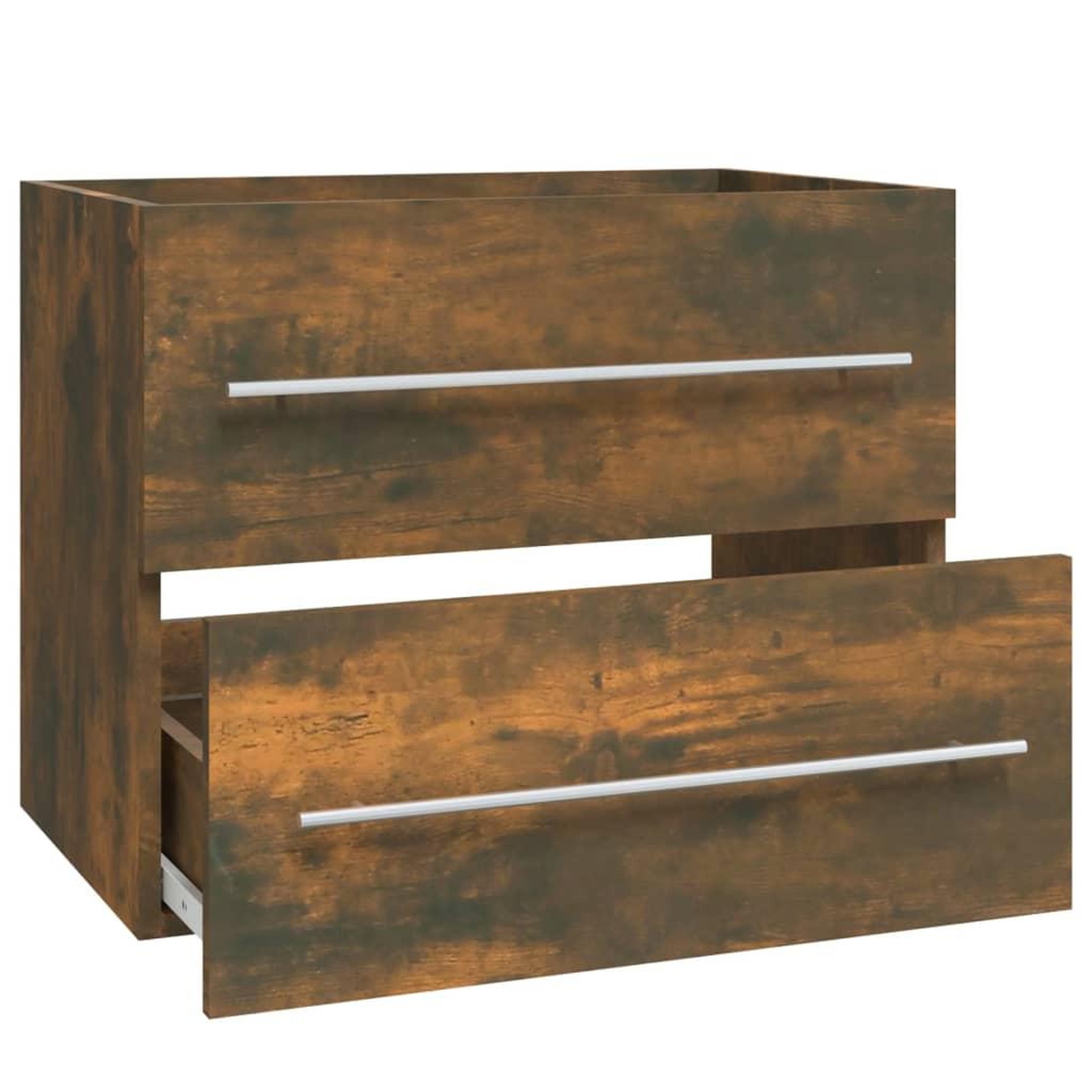 Voir la diapositive 5 : VIDAXL Armoire de lavabo Chene fume 60x38,5x48 cm Bois d'ingenierie