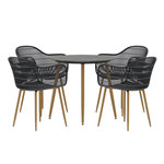 Paris Prix Ensemble Table de Jardin & 4 Chaises  Anafi  80cm Noir