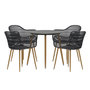 Voir la diapositive 1 : Paris Prix Ensemble Table de Jardin & 4 Chaises  Anafi  80cm Noir