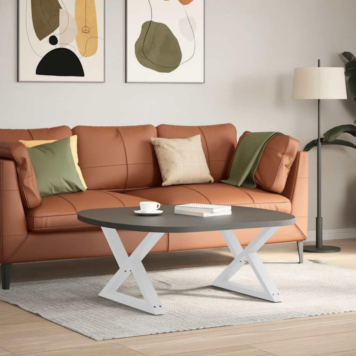 VIDAXL Pieds de table basse 2 pcs blanc 70x(42-43,3) cm acier