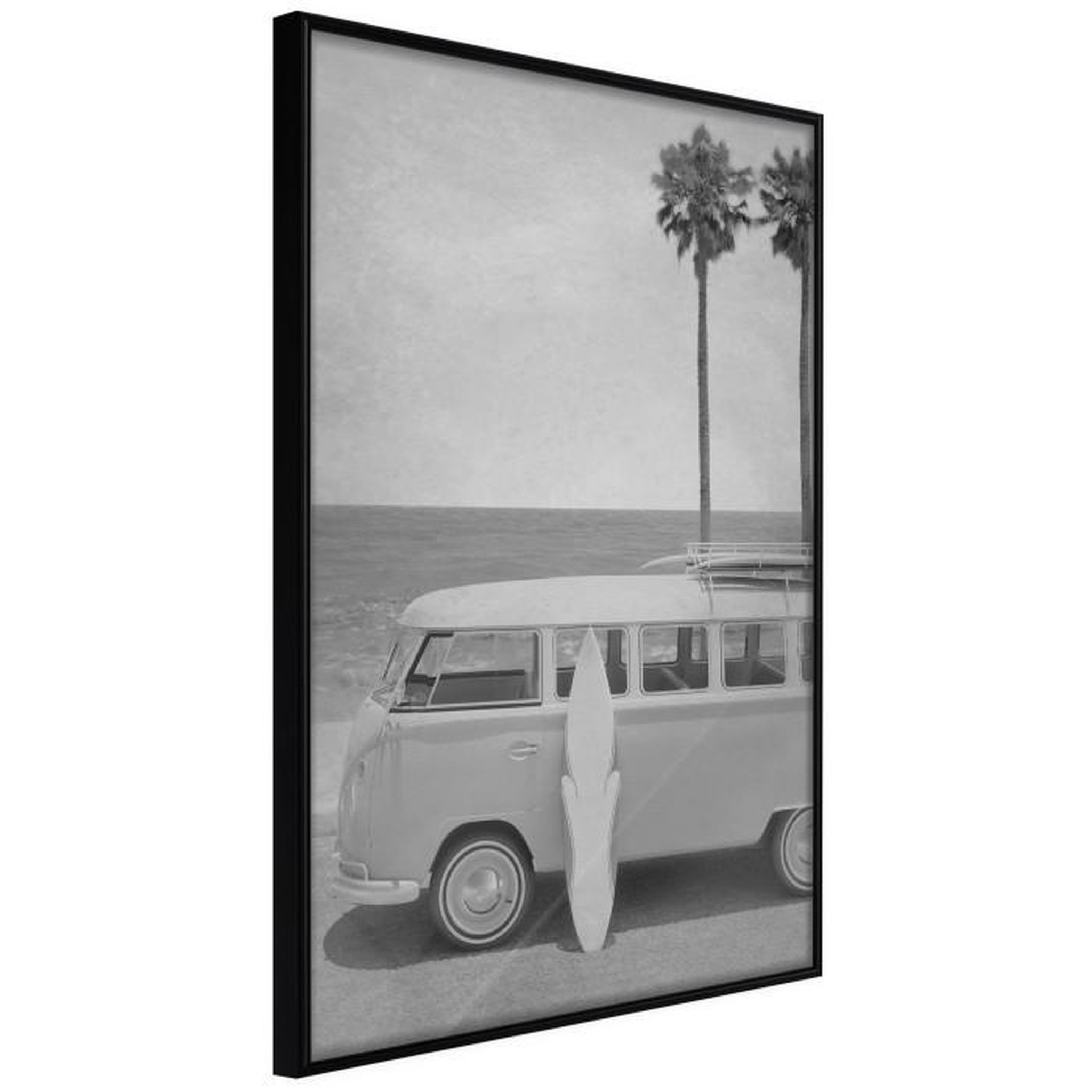 Paris Prix Affiche Murale Encadrée  Hippie Van II. Coloris disponibles : Jaune, Noir
