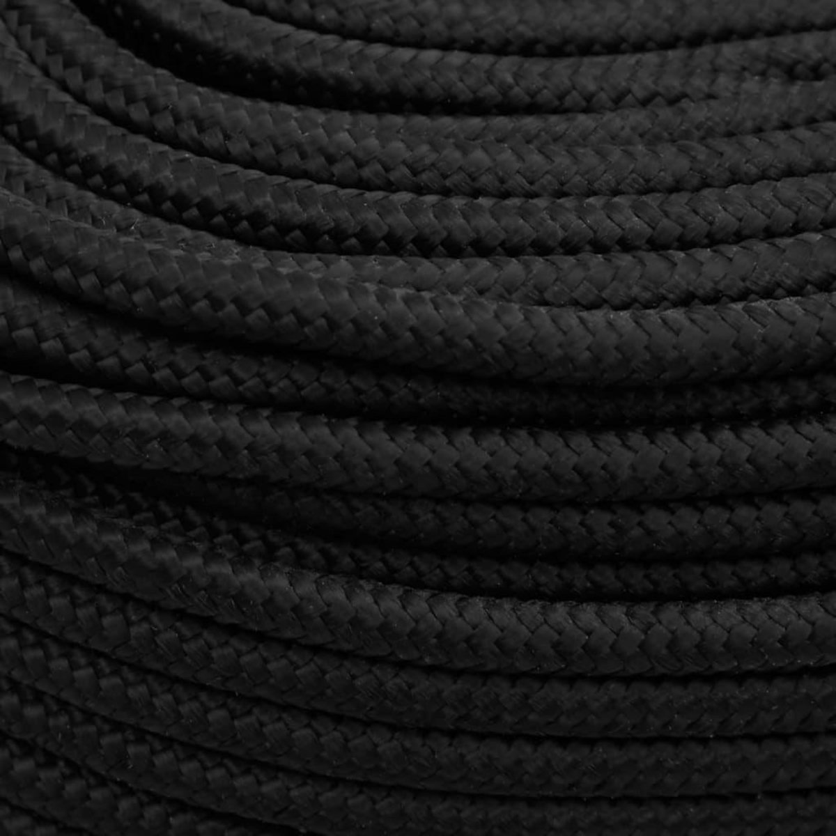 VIDAXL Corde de bateau Noir complet 10 mm 50 m Polypropylene