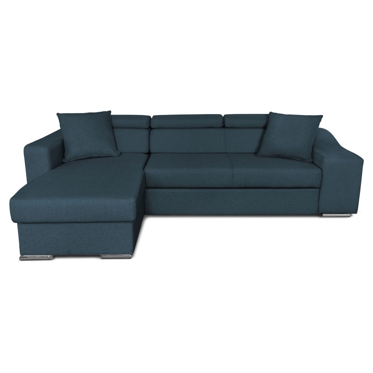 Canapé d'angle convertible réversible 5 places avec niche de rangement fixe à droite tissu STYL 