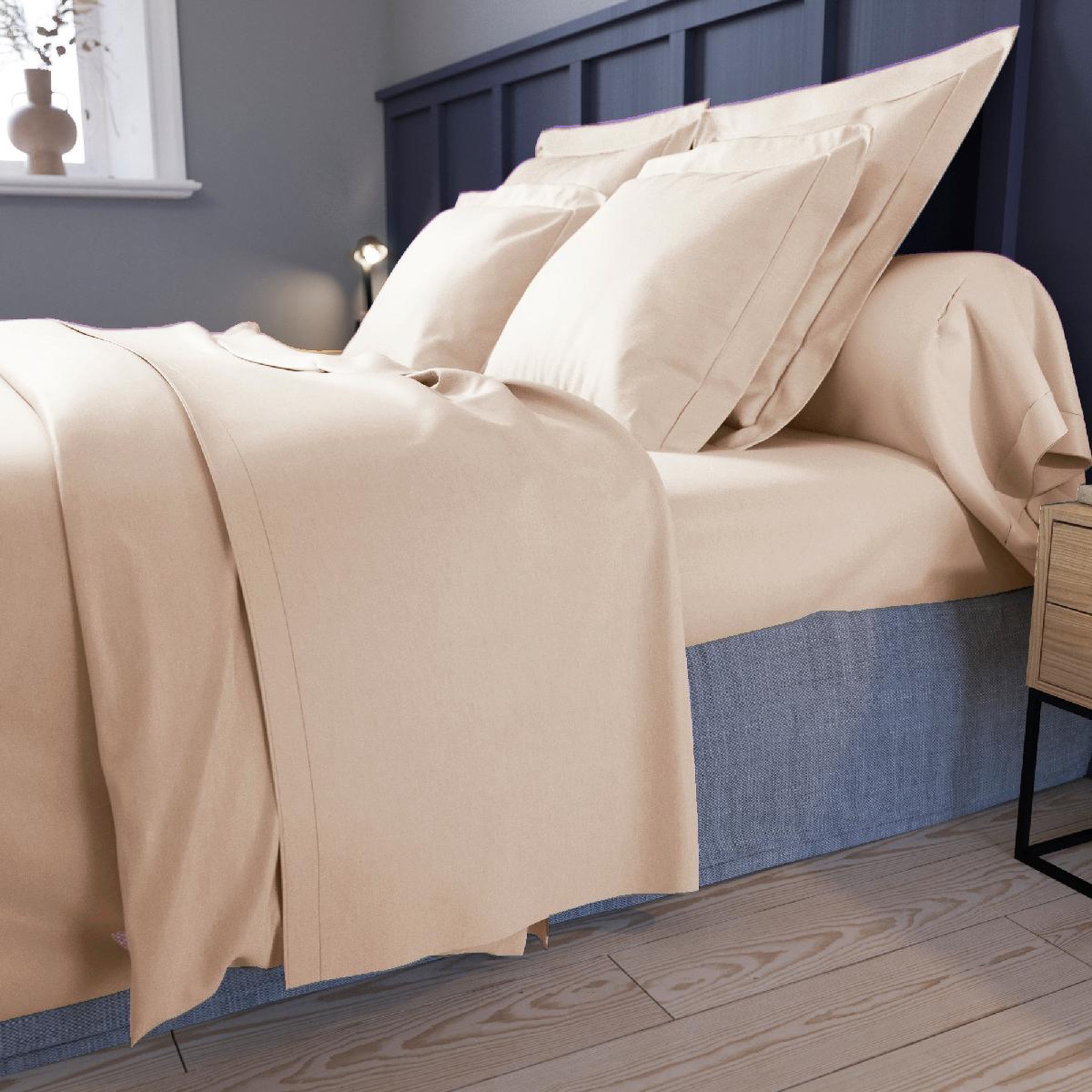 Voir la diapositive 2 : DODO Drap housse harmonie satin de coton coloris beige