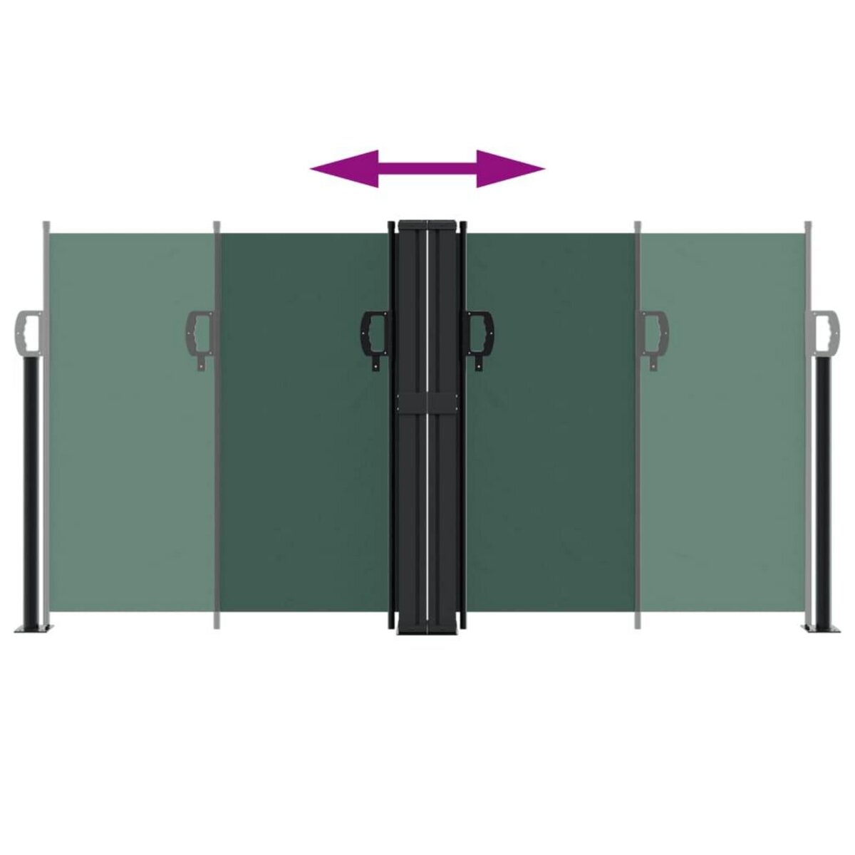 VIDAXL Auvent lateral retractable vert fonce 120x600 cm