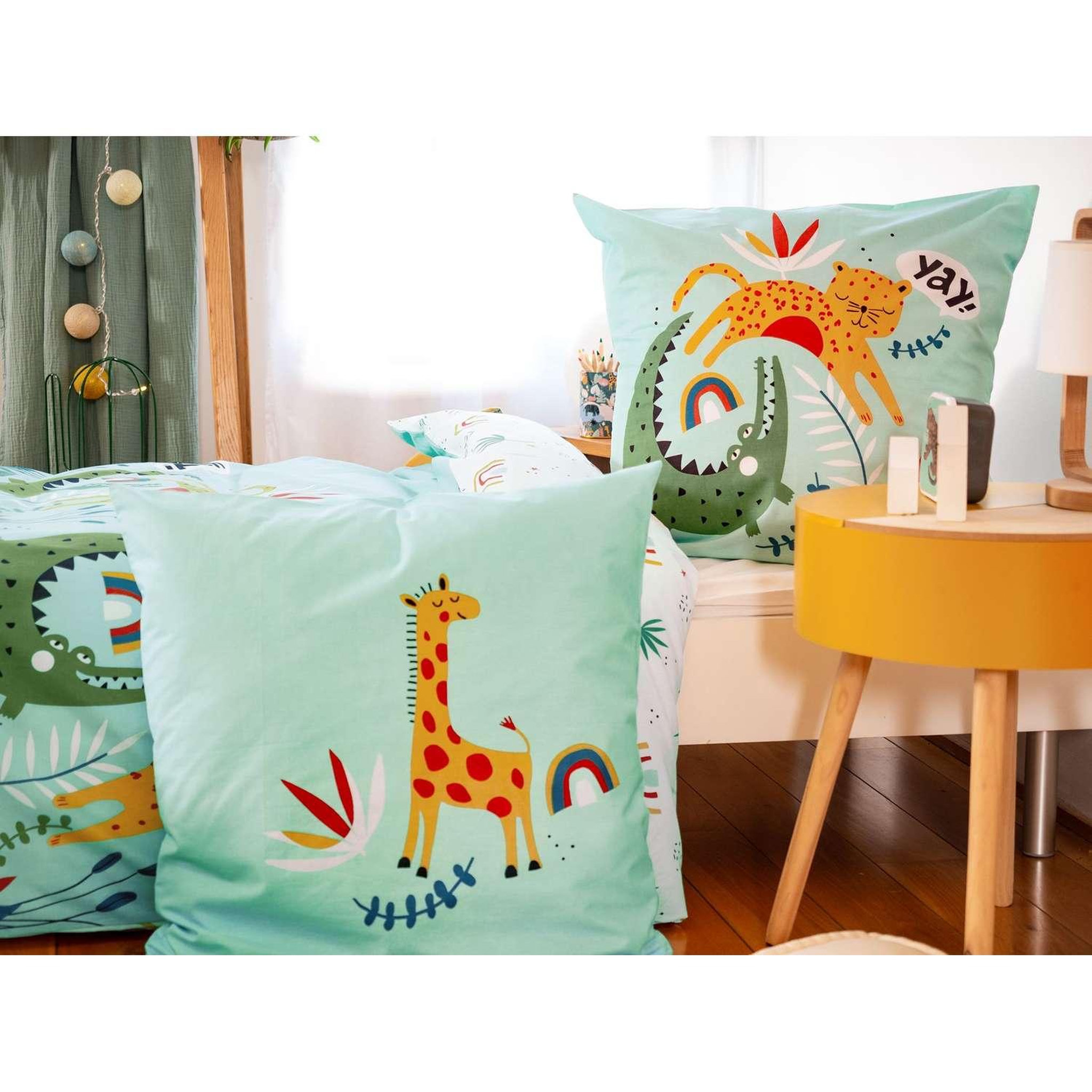 Voir la diapositive 5 : COTE DECO Parure de lit enfant Safari - 100% coton adouci 57 fils - 140 x 200 cm