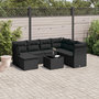 Voir la diapositive 1 : VIDAXL Salon de jardin 8 pcs avec coussins noir resine tressee