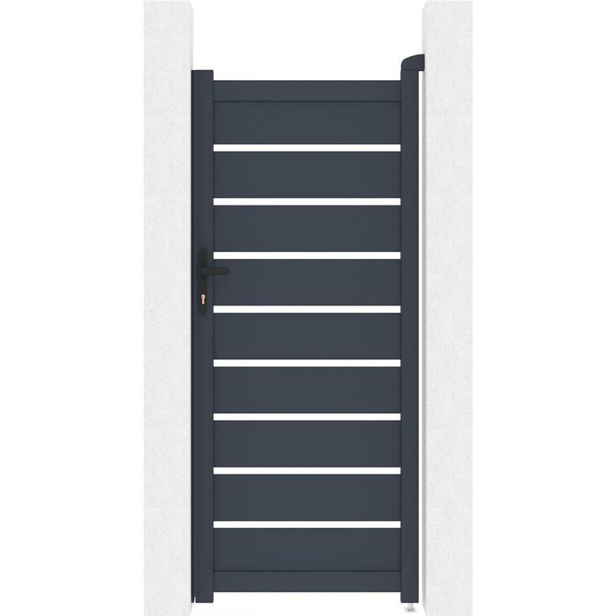 Habitat et Jardin Portillon en aluminium   Bastien  - 100 x 176 cm - Anthracite