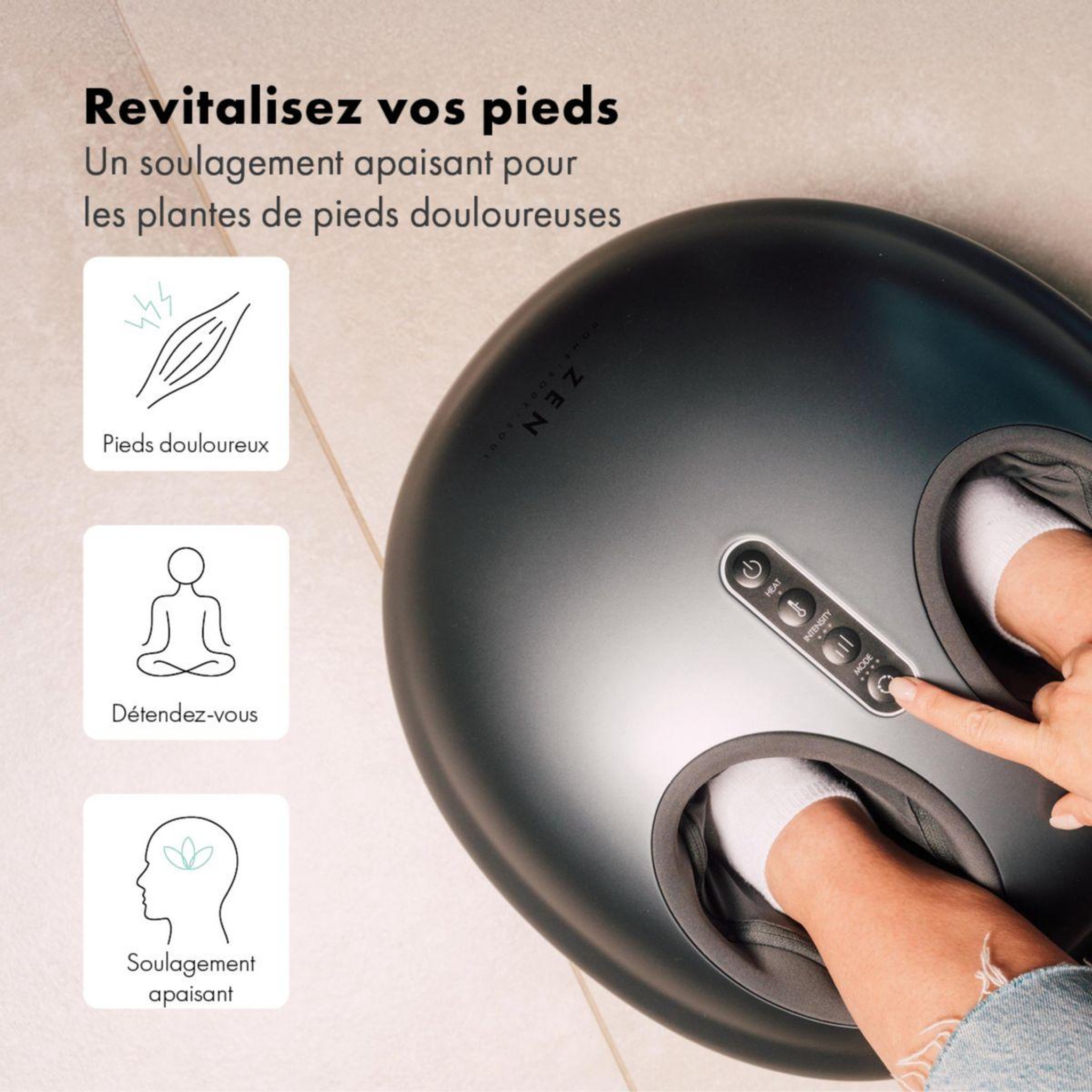Voir la diapositive 5 : ZEN Masseur pieds confort ultime des pieds machu picchu