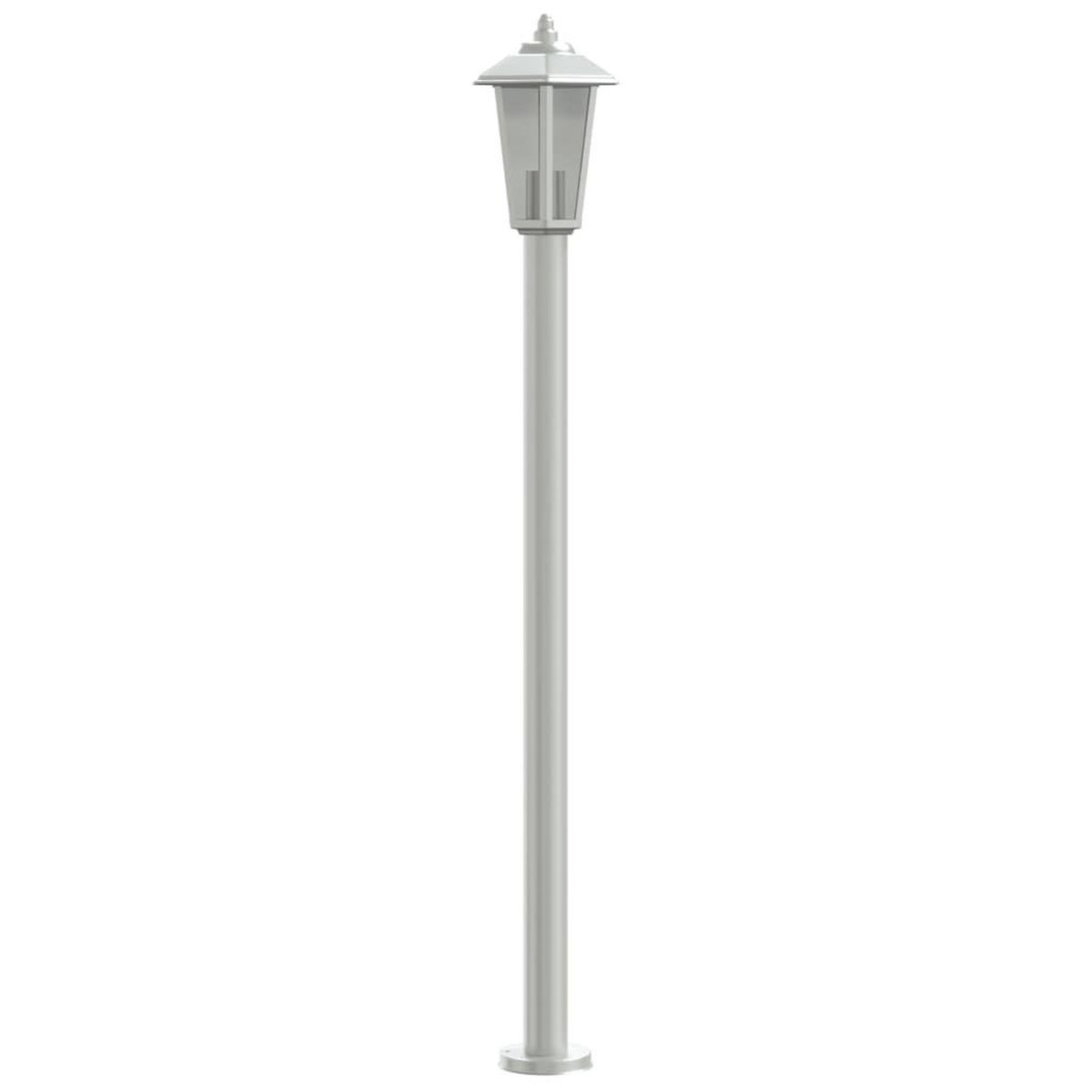 VIDAXL Lampadaires d'exterieur 3 pcs argente 120 cm acier inoxydable