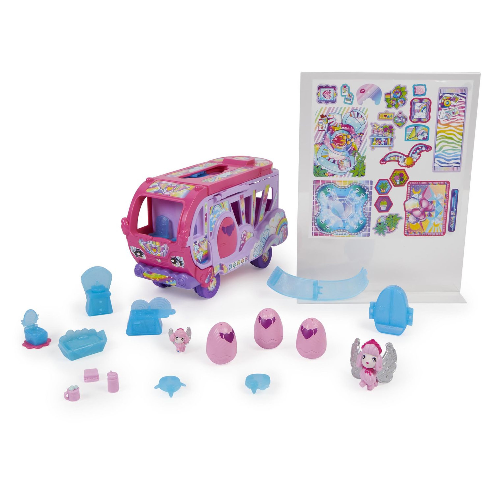 Voir la diapositive 4 : SPIN MASTER Playset Camping Car Arc-en-ciel Famille Surprise Hatchimals